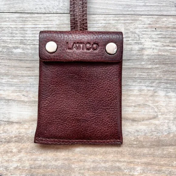 Latico Leather Card Holder Wristlet Charm Brown Snap Minimal Wallet $55 Wristlet - Picture 3 of 8